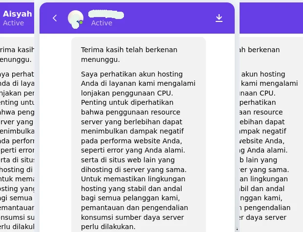 review chat niahahoster hosting