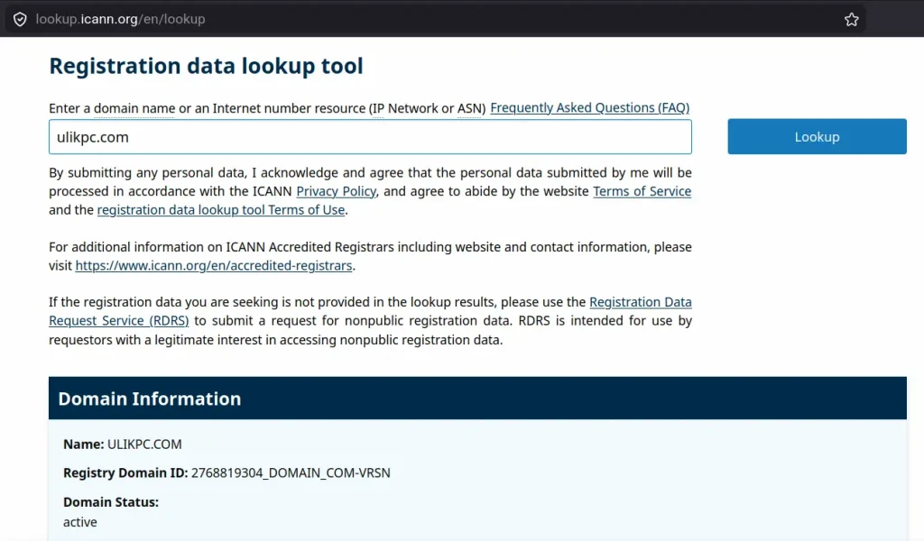 cara mengecek pemilik domain